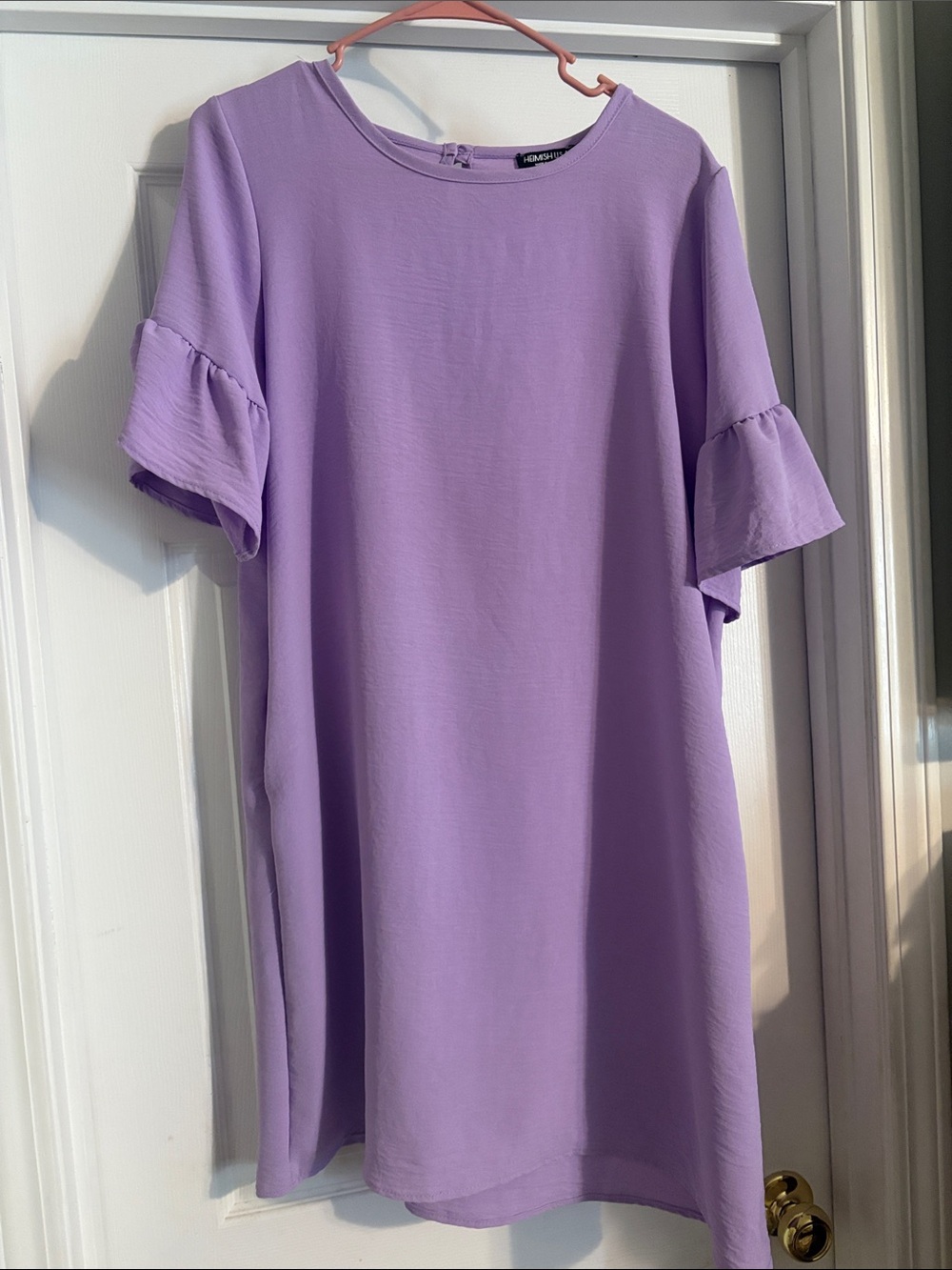 HEIMISH USA Lavender Ruffle-Sleeve Shift Dress